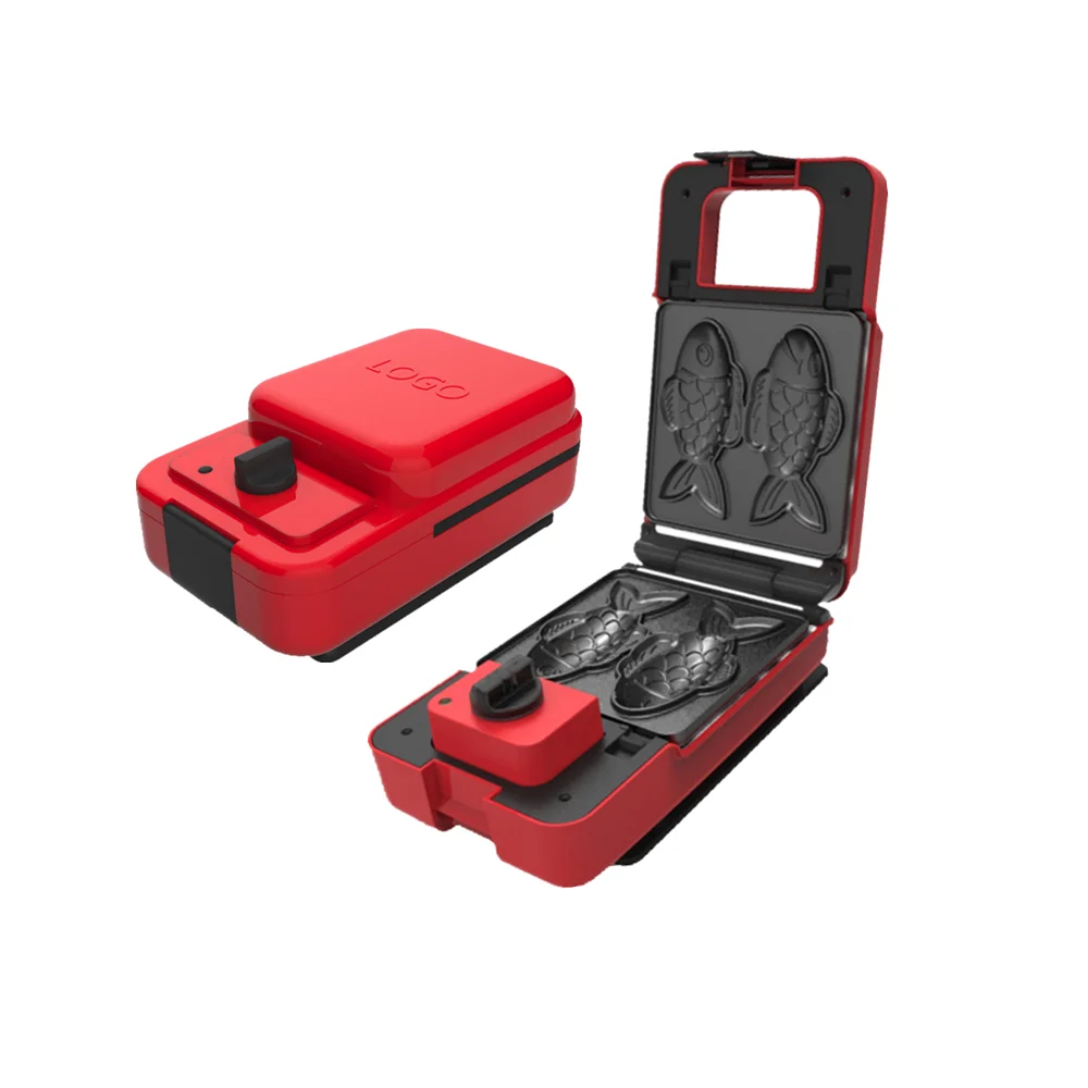 Mini electric detachable portable plate Cake kids Breakfast fish shape waffle Sandwich maker