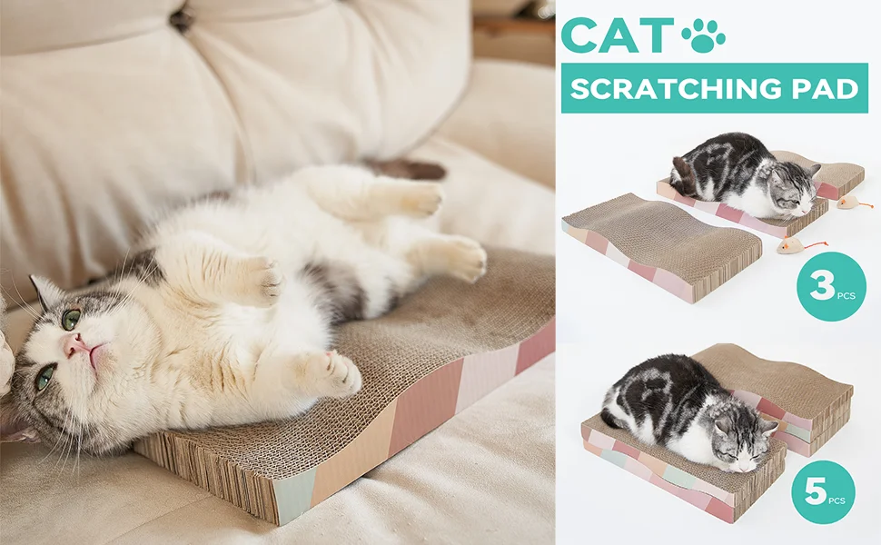 MEOW LOVE Factory Direct Custom More Convenient Cat Scratching Pink Wavy Basic Cat Scratching Board