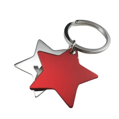 Логотип под заказ, фирменные сувениры, подарок, недорогой серебристый, красный металлический брелок, изготовленный на заказ брелок со звездой