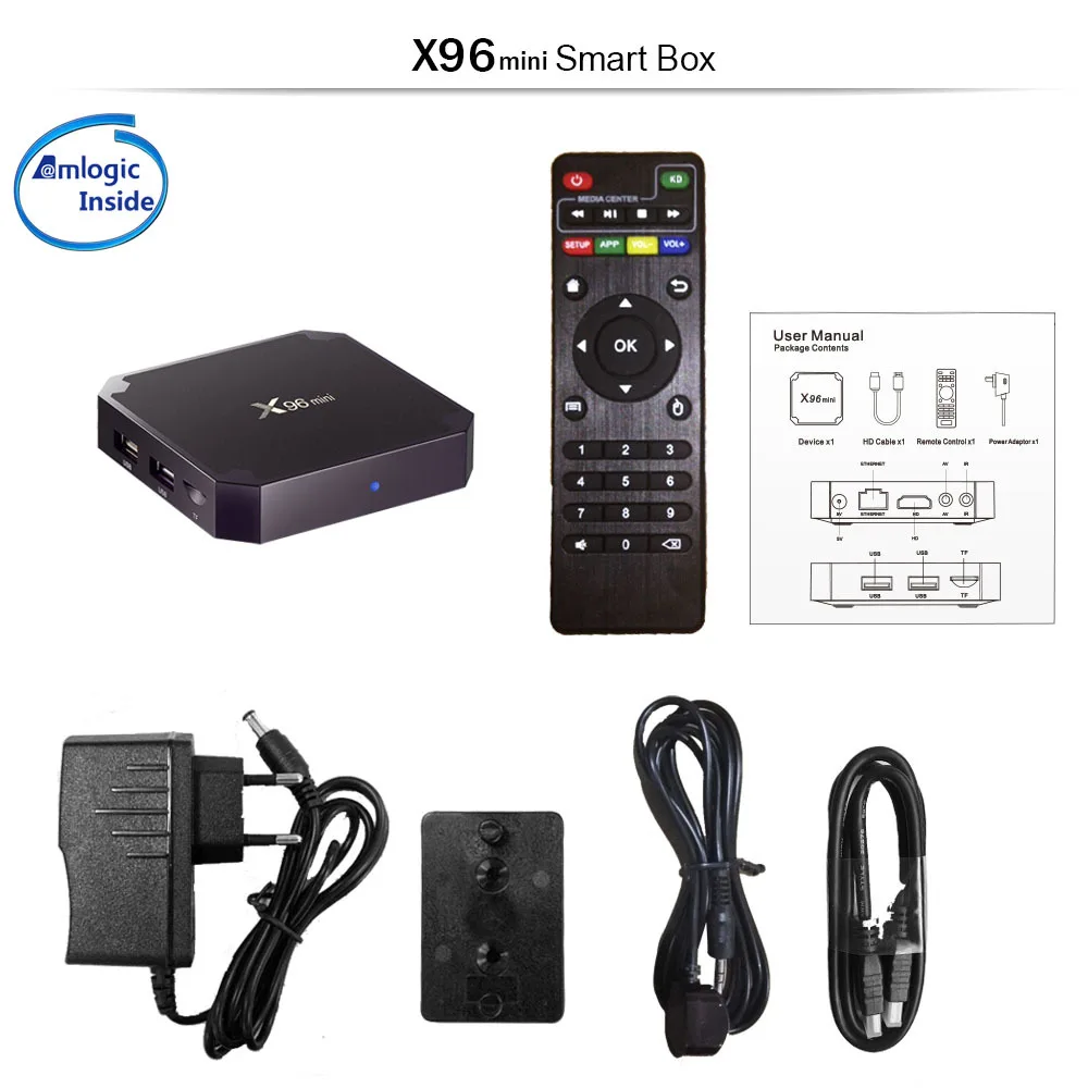 Smart Tv Box Android 9.0 S905W X96 Mini 2.4G Wifi Full Hd 3D 4K Media Player 2Gb 16Gb Google Youtube Set Top Box X96Mini