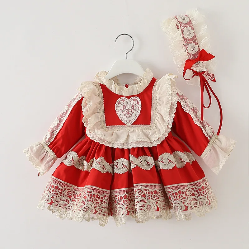 Girls Dresses Smocked Baby Hand Made Clothes Children Spanish Princess Lolita Dress