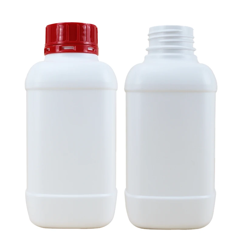 HDPE 2000ml square with lid wide mouth seal chemical plastic packaging bottle Powder particle seal plastic bottle