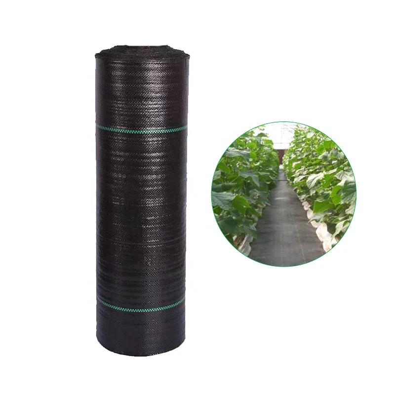 Greenhouse PP Woven Mesh Fabric Agricultural Black Plastic Gardening Mulch Film Ground Cover Weed Control Mat