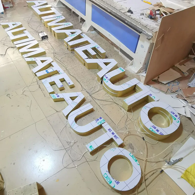 Custom Outdoor Led Business Signage Frontlit Wall Logo Sign LED Light up Channel Letter Aluminum