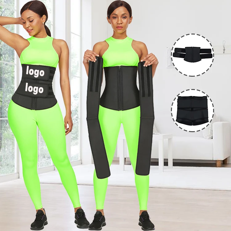 
Fashion Design Quality Detachable Double Belt With 7 Steel Bones Fitness High Compression Waist Trainer Shaper 