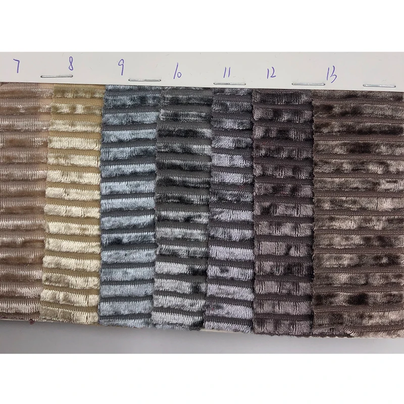 Wholesale Smooth Soft Knitted Velvet Fabric Polyester Spandex 8511# Stretch Stripe Korean Velvet Clothing Evening Gown Fabric