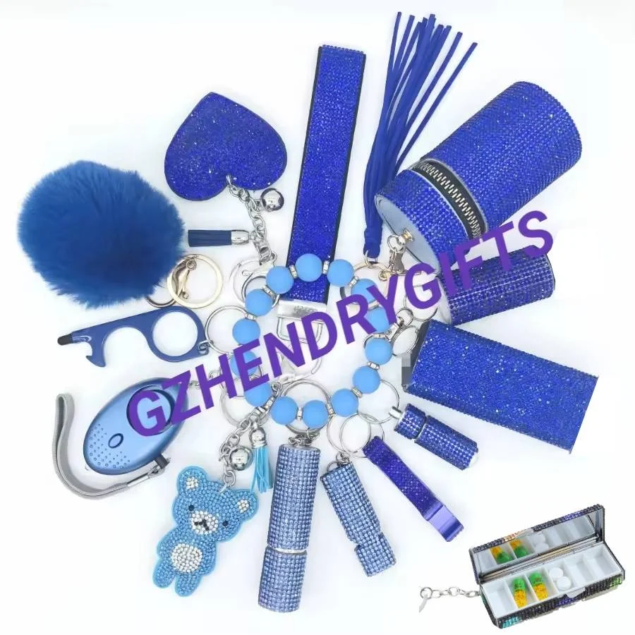 Wholesale DIY Plastic Spray Shell Window Breaker Puffball Whistle Alarm Accessories Gadgets Supplies Self Defense Keychain