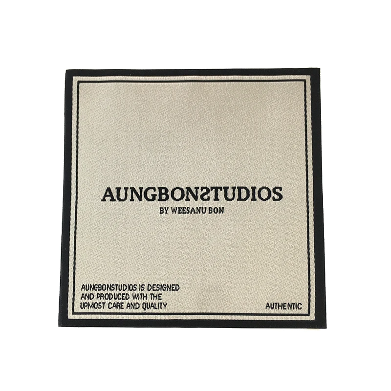 Высококачественная Роскошная атласная шелковая складная Одежда Дамасская тканая Основная этикетка для одежды