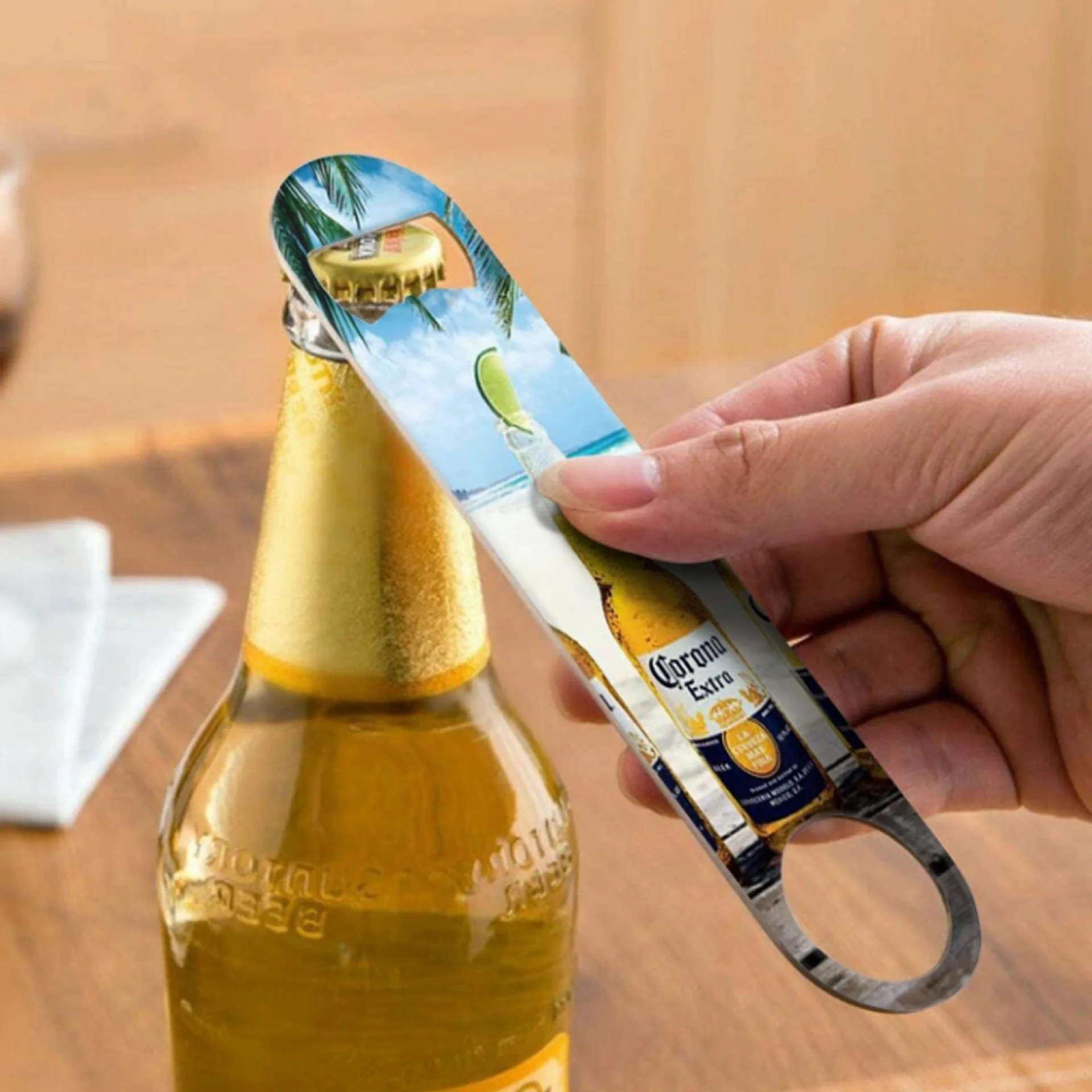 Custom Printing Promotion Metal Beer Flat Bottle Opener Stainless Steel Bar Blade Bottle Opener with Logo
