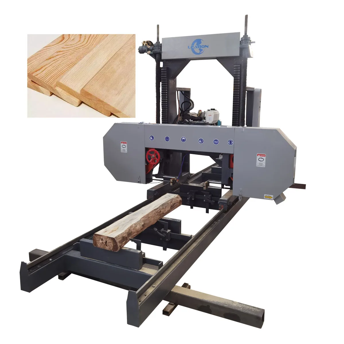 Timber Harvesting Machine 1.3m Horizontal Wood Logs Band Saw Mill Machine