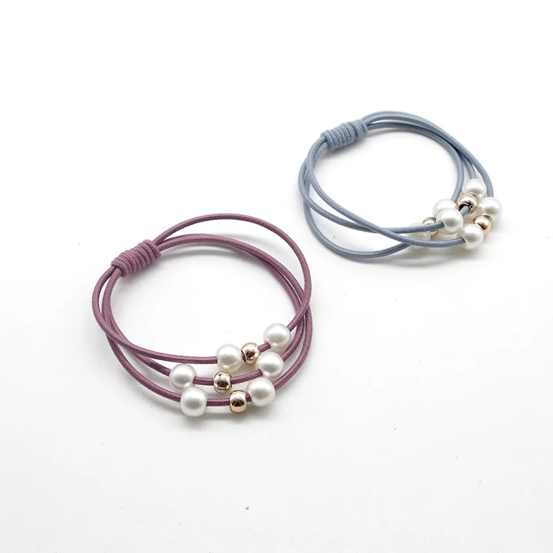 Korean Temperament Wild Pearl Beaded Hair Rope Hair Ring Multi-layer Elastic Rubber Band Head Rope Ball Hair Accessories Version
