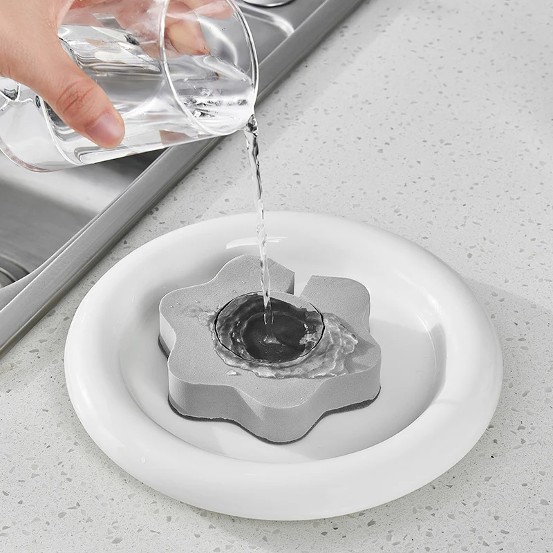 Household Cleaning Flower faucet Sponges Scourer Scrub  Sponge Super Absorbent Cleaning Sponge