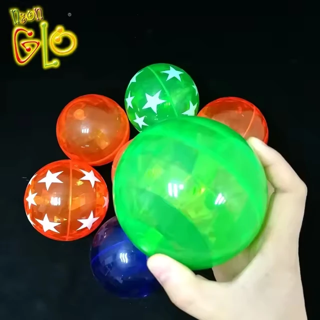 Assorted Colors Light up Bouncy Balls with Flashing LED Glow in The Dark Bouncy Balls 4th of July Toys