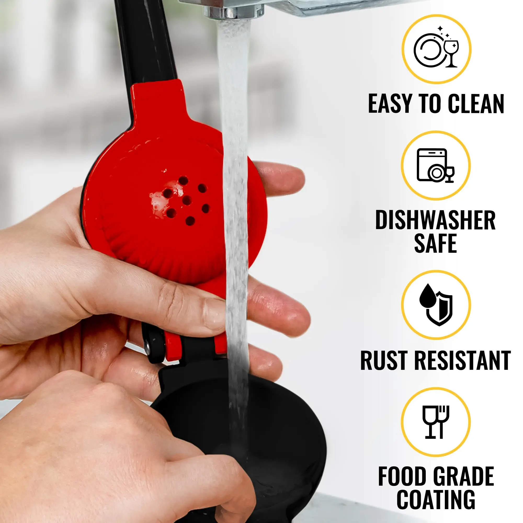 TRES wholesale 2024 new home products 2 in 1 black flat foldable stainless steel manual Hand press lemon squeezer Citrus Juicer