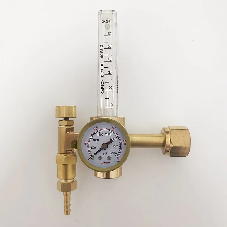 60SCFH co2 tank carbon dioxide gas high pressure gauge regulator with solenoid valve