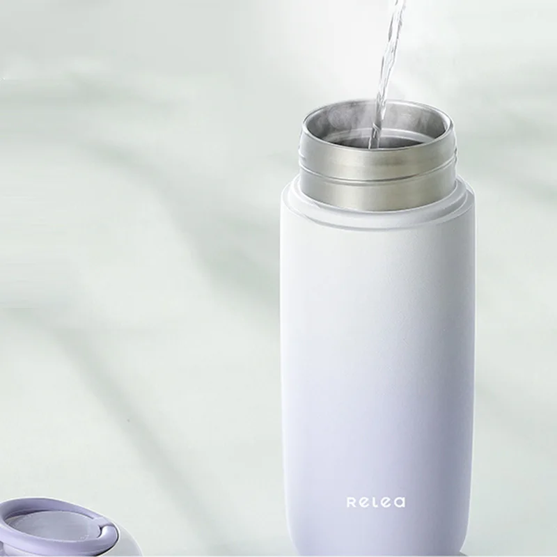 Promotional Gifts 400ml Japanese Style Kinto Thermos Stainless Steel Vacuum Cup Thermal Coffee Mug With Handle Lid