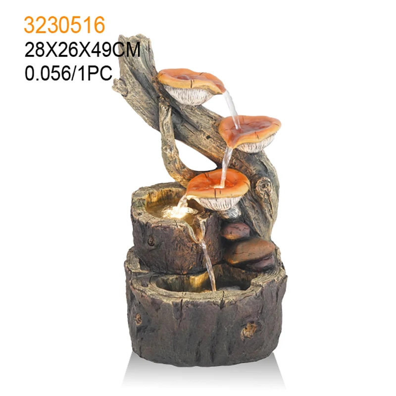 2024 new Resin stone garden water fountain with led for Outdoor Decoration