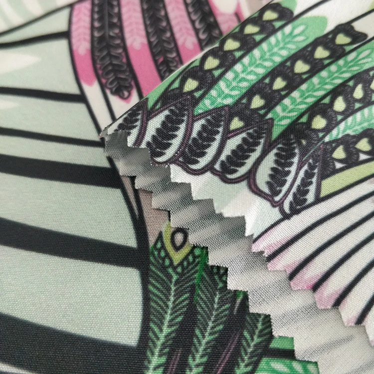 Прямая поставка из Китая текстильная фабрика 100D 4 способа стрейч 97% полиэстер 3% спандекс ткань с цифровой печатью для одежды