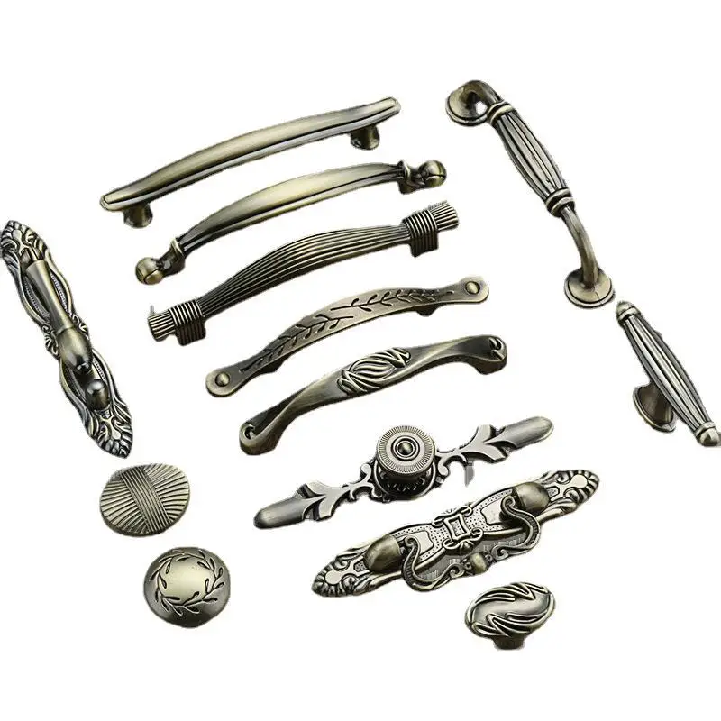 Новый дизайн, шкафчик с выдвижными ящиками, классические ручки для мебели, бронзового цвета, Цинковый шкаф