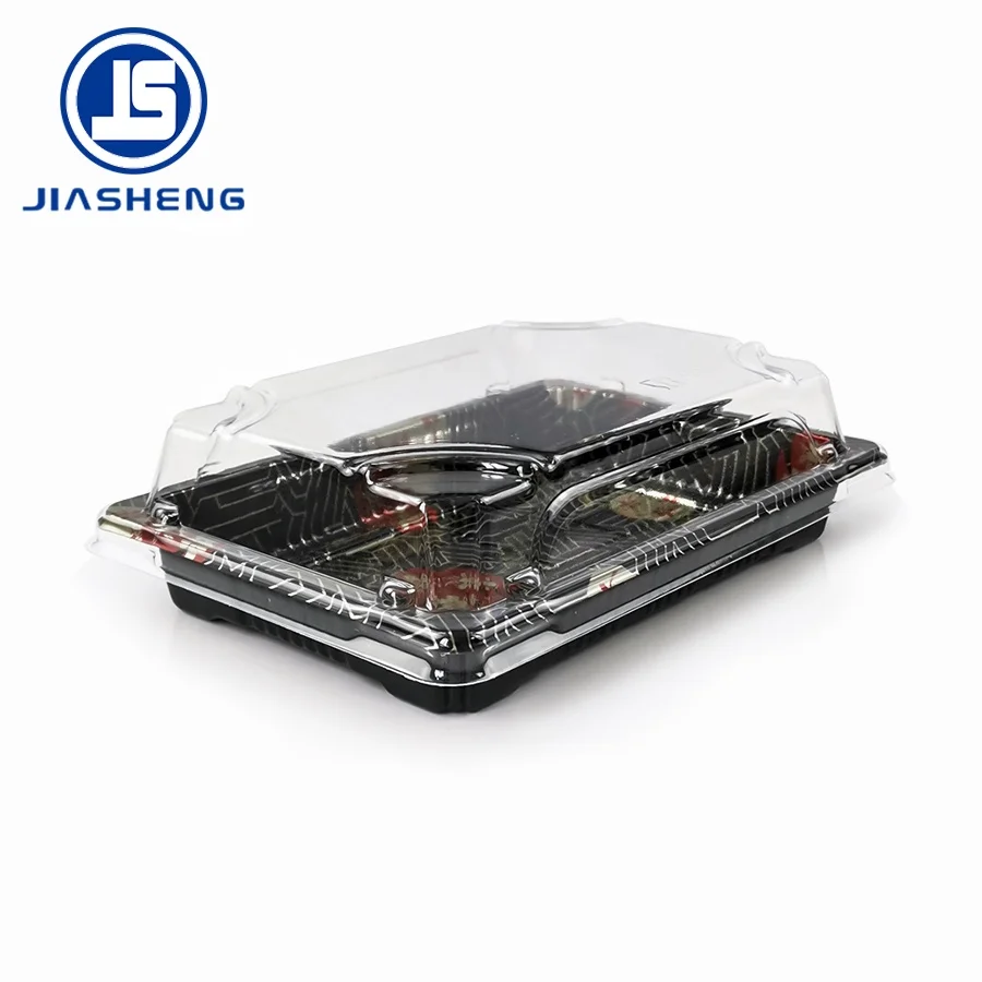 Take-away Plate PET Sushi Container With Lid Fits Sushi Party Fruits Chocolate Cookie Plastic Blister Packaging Container