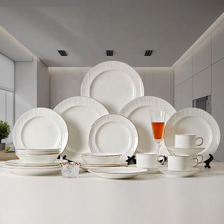 wholesale price porcelain dinner plates 24 pcs white dinner set with best price