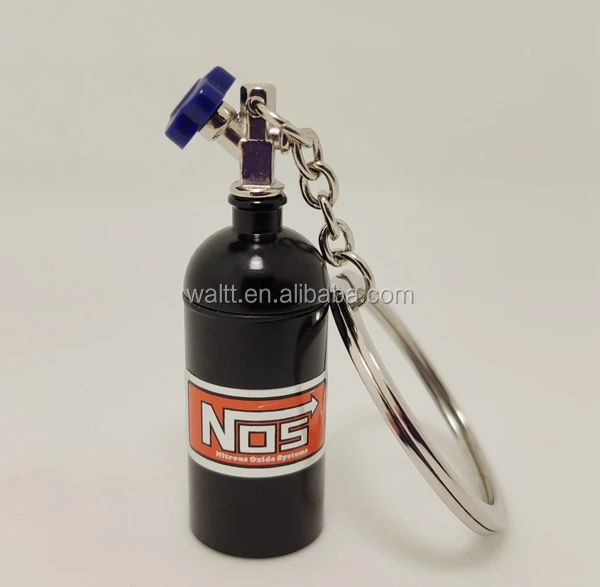Creative New NOS Mini Nitrous Oxide Bottle Keyring Key Chain Keyfob Stash Pill Box Storage Turbo Keychain