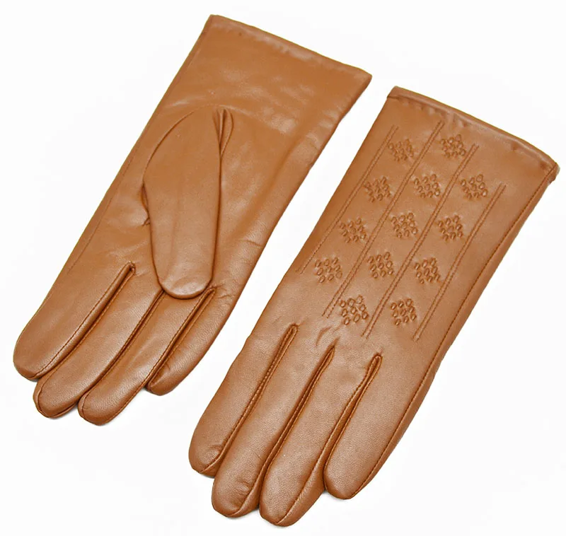 Перчатки из натуральной овечьей кожи для женщин, зимние теплые кашемировые мотоциклетные перчатки с подкладкой для вождения