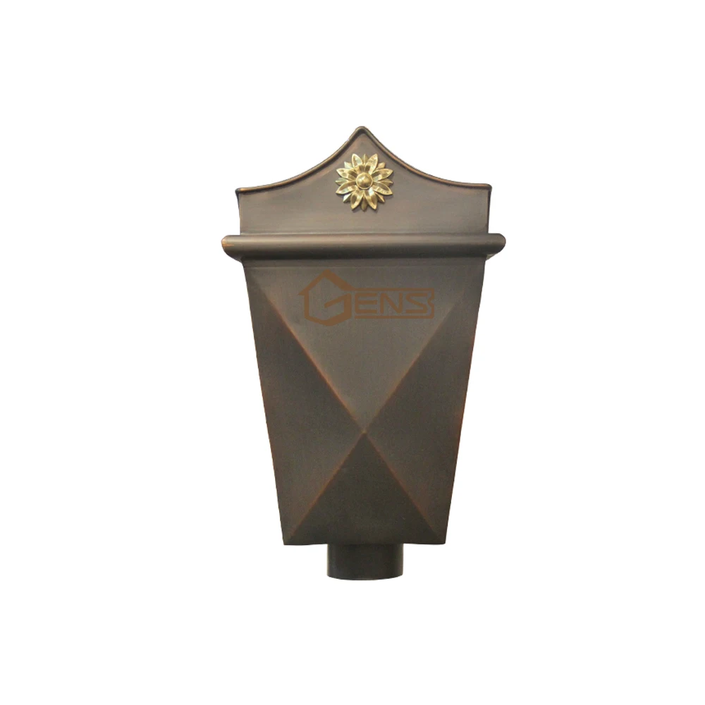 Gens roof gutter system Coated rain barrels Copper Conductor Head Pure Copper Durable Decorative Leader Head