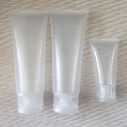 Empty 20ml 30ml 50ml 100ml transparent plastic tube flip top face wash cream soft tubes for cosmetic packaging