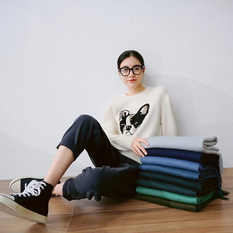 Luxury thick shawl knitted pashmina winter plain ladies 100 cashmere women scarves 60*180cm