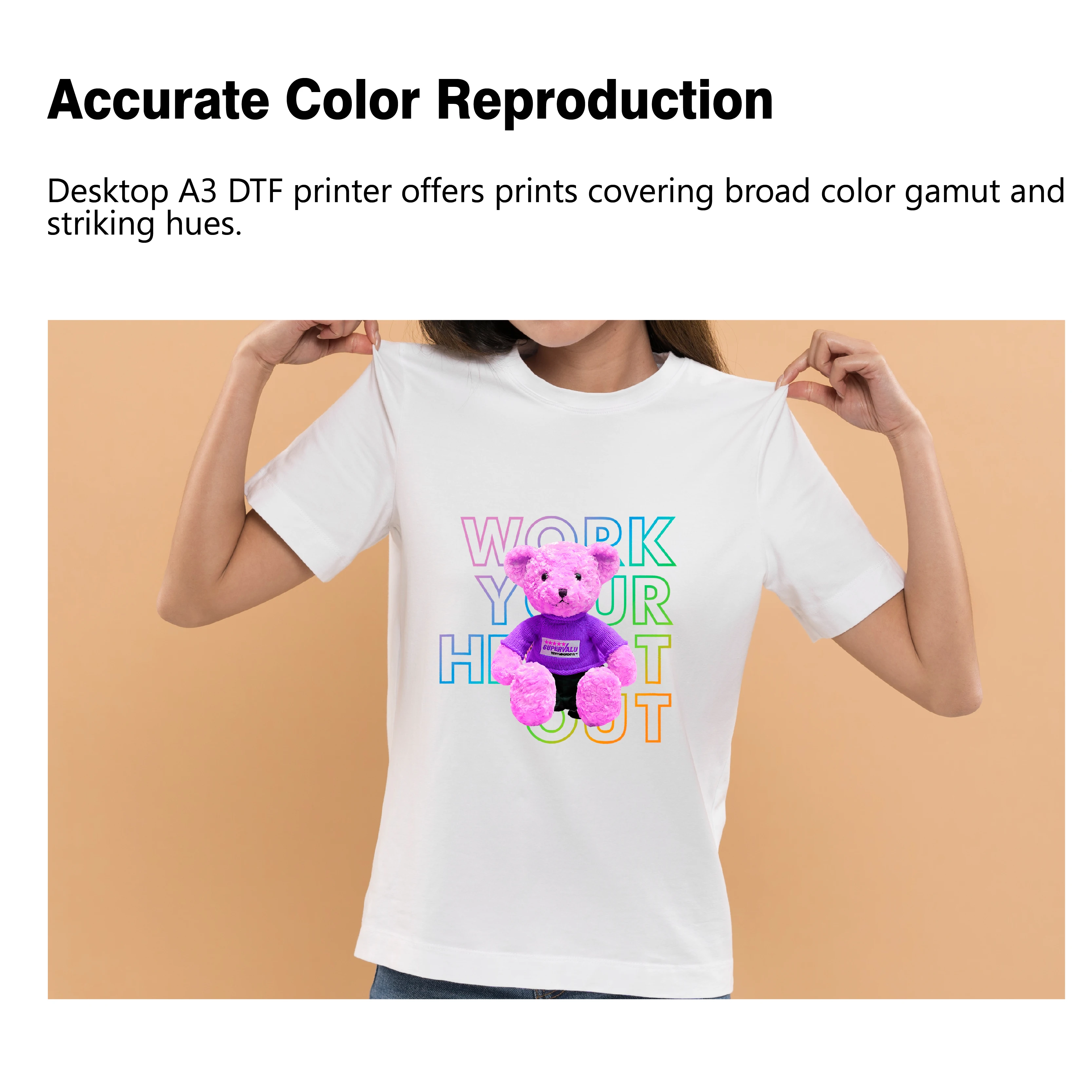 Visual-Tex small desktop dtf printer a3 white ink circulation with shaker and dryer pigment ink pet film