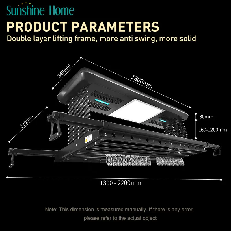 Smart Electronic Sensor Ceiling Dryer High Wind Speed Four Blowers Super Wind Power Indoor Balcony Use Clothes Rack Wall Mounted