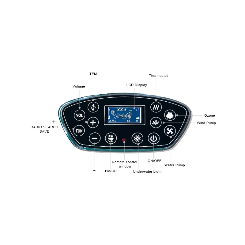 SOWO Modern Outdoor Spa Hot Tub Massage Bathtub Control Panel KL-829 Intelligent control panel constant temperature surfing