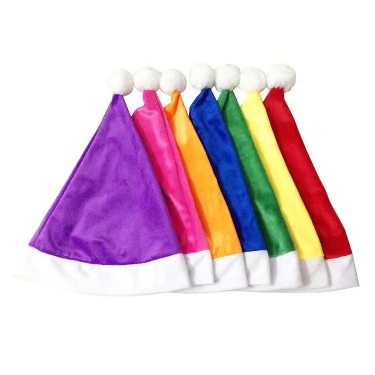 Wholesale custom high quality luxury large Christmas hat Hot sale winter colorful fuzzy hat for adults