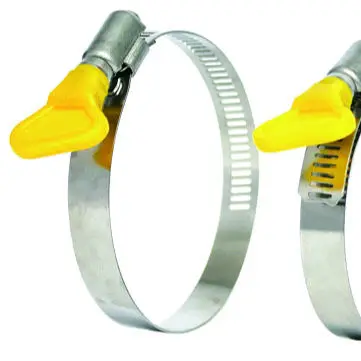 DIN 3017  standard Stainless Steel Germany Type Hose Clamp with Color Plastic Butterfly Handle