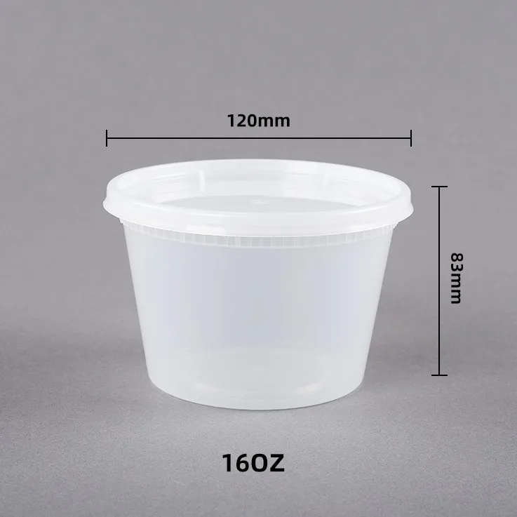 Microwave safe pp soup cup 12oz 16oz/24oz/32oz plastic deli plastic food container 8 oz