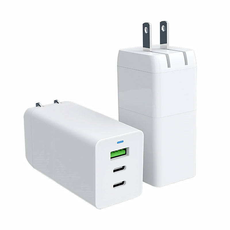 
CE RoHs CB KC FCC 3 Ports US Plug PPS Fast Charging GAN 65W USB Wall Charger with All Smart Phones and Tablet PC. 