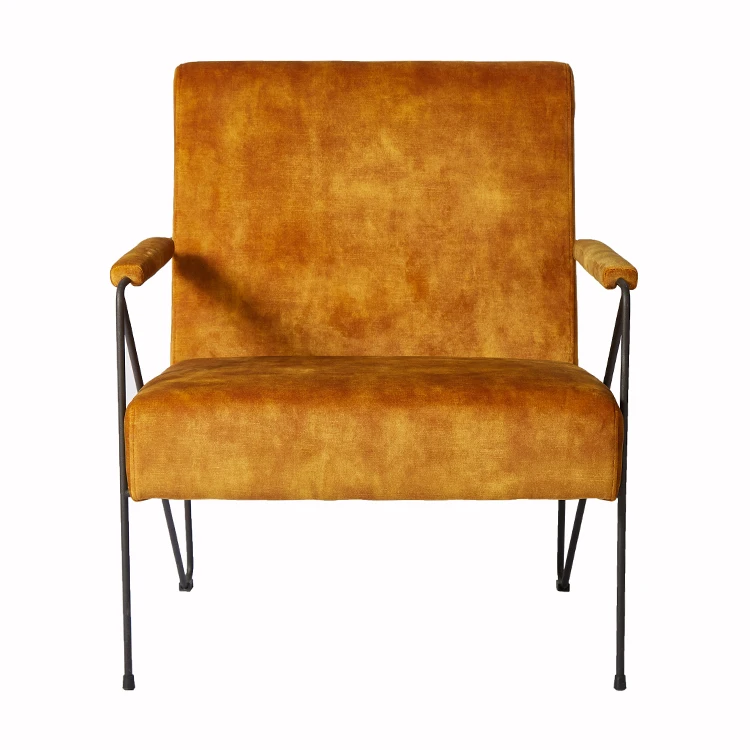 Living Room Single Round Chairs Lazy Wing Velvet upholstered armchair Relaxing Bedroom Finger Lounge yellow Recliner Sofa Chair