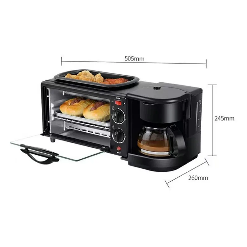 3-in-1 multi-function breakfast machine Custard tart Toaster Toaster Mini Oven Coffee maker