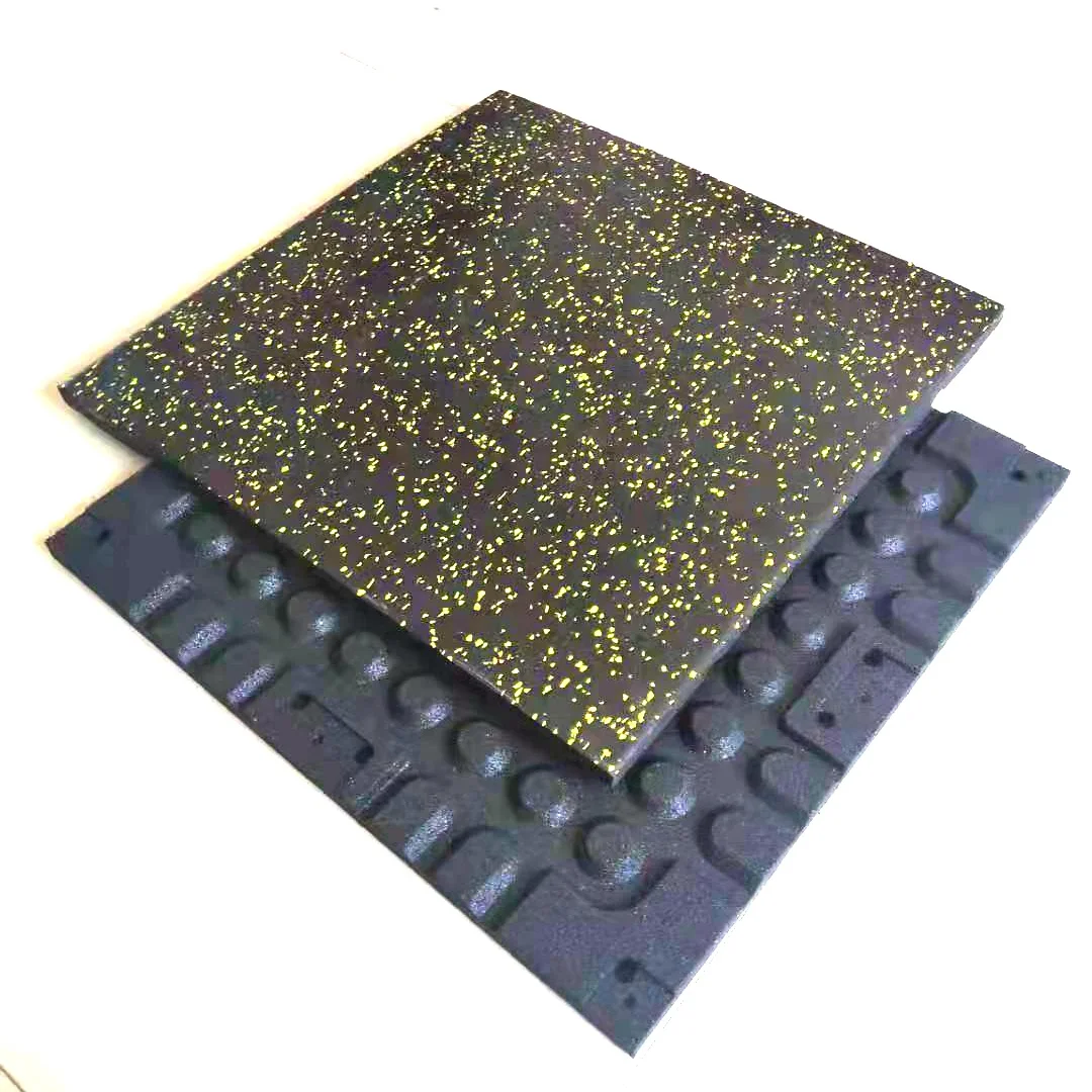 Anti-Slip 50*50*2.0/2.5/3.0cm Rubber Flooring Tile Rubber Sports Floor Mat Interlock Rubber Tile Gym