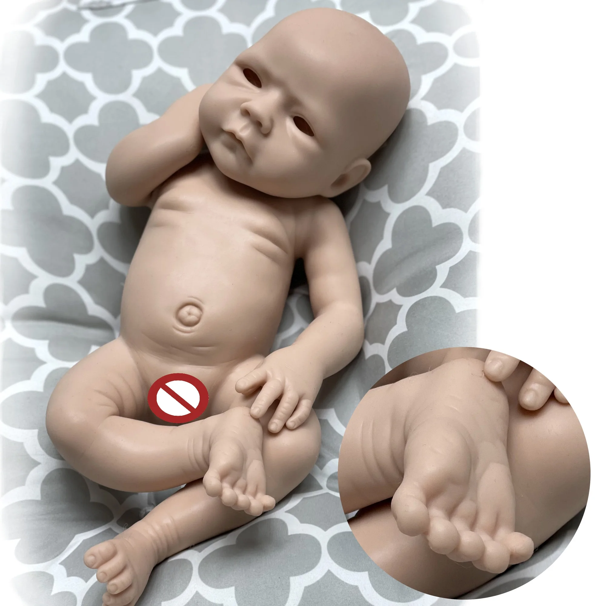 18 Inch Full Body Silicone Doll Reborn Kits DIY Painted or Unpainted Handmade