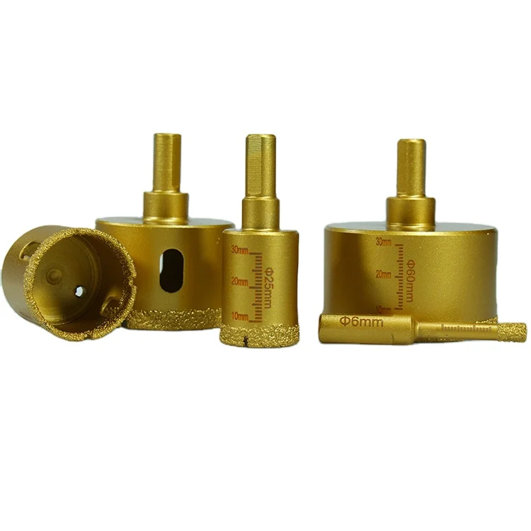 Triangular Shank Dry Porcelain Diamond Core Drill Bit Tile 5-100mm Vacuum Brazing Technology Concrete Masonry Drill Bit M14 35mm