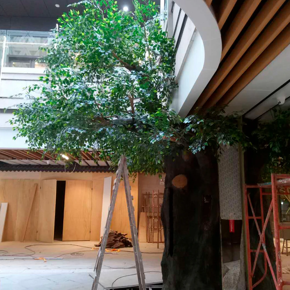 Cement Making Anti-Uv Tall Huge Artificial Banyan Tree Large Green Artificial Tree For Indoor Outdoor Decor