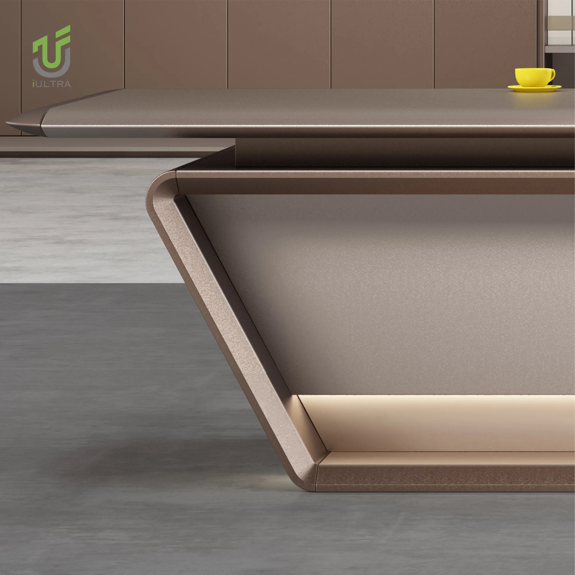 iULTRA 83D2602 commercial office furniture L shape desk luxury modern wood executive desk