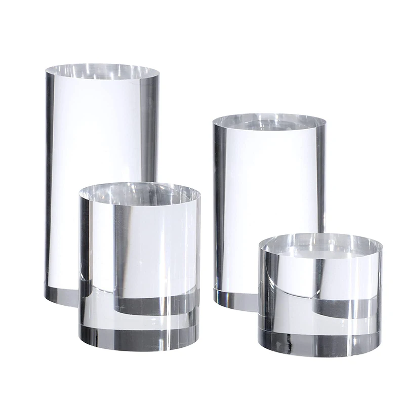 Clear  Solid Acrylic Column Round Display Block Clear Lucite Solid Cylinder Round Display Riser Solid Rod Pole