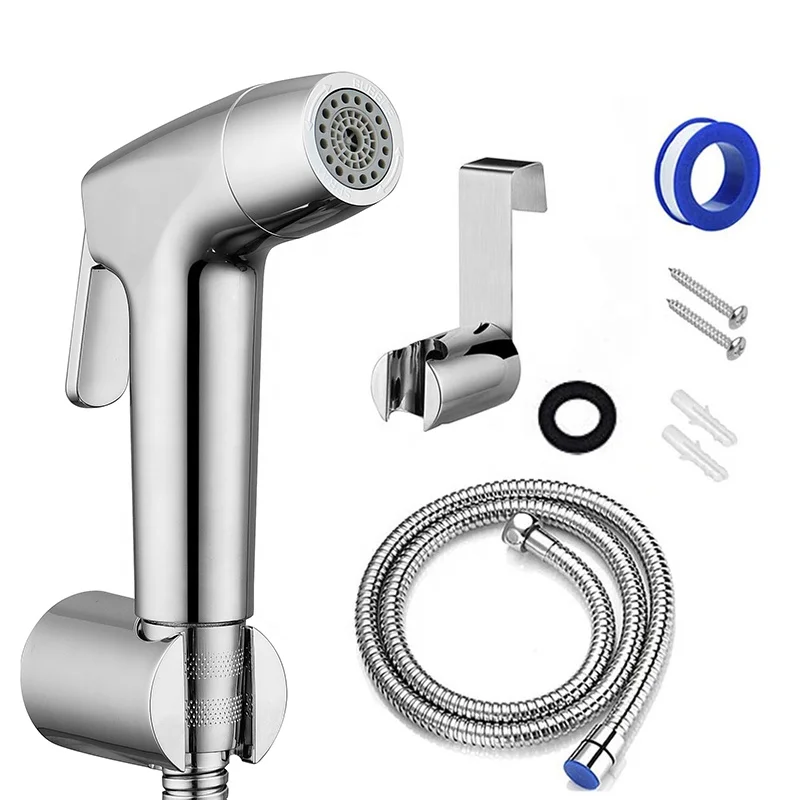 Bathroom 2 Mode Spray Water Clean Chrome ABS Handheld Bidet Sprayer for Toilet