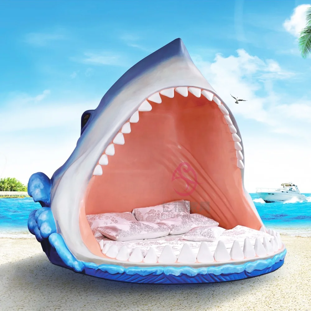 China Supply Hotel Home Bedroom Furniture Children Shark modeling Sex Bed Shark Sex Bed