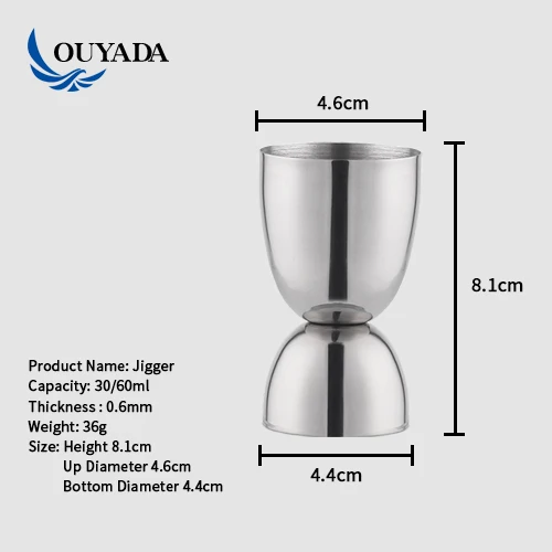 Factory Direct custom 30/60ml 90ml 150ml 2cl/4cl makoto mens one shot measure bar metal stainless steel wine jigger