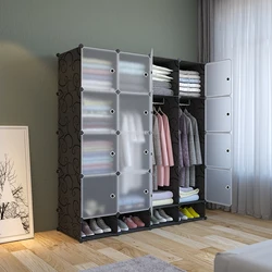 DIY cubes magic thickened pp material plastic wardrobe organizer closet large capacity armoir for living room