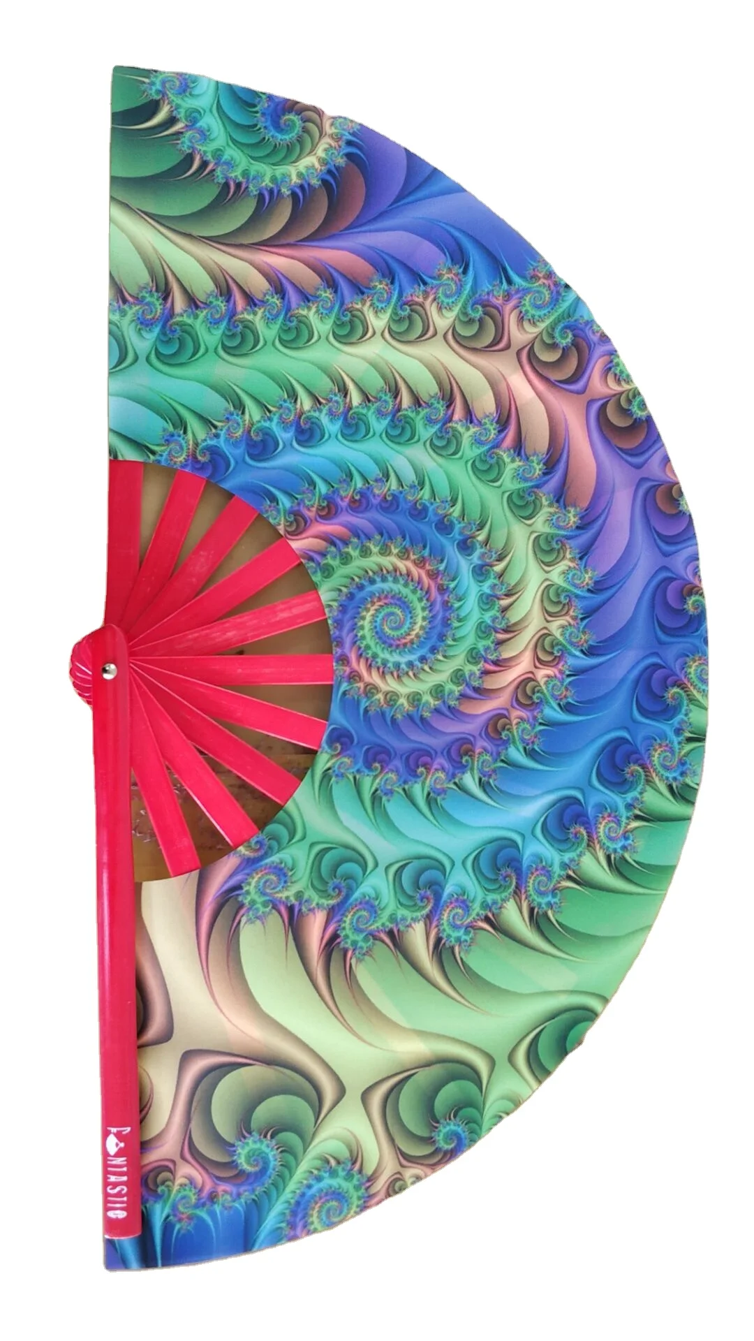 custom printed 13 inches large rave clack hand fan